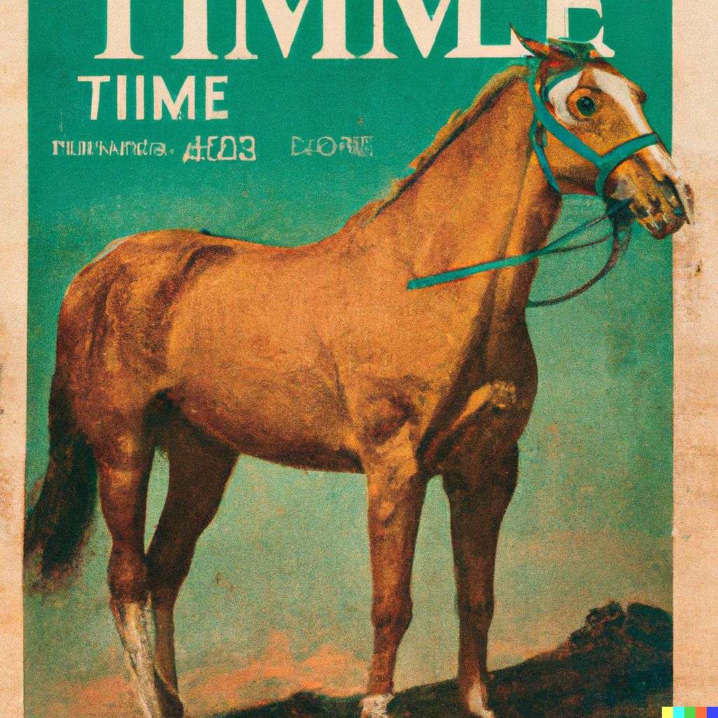 a horse, front cover of Time magazine, 1920